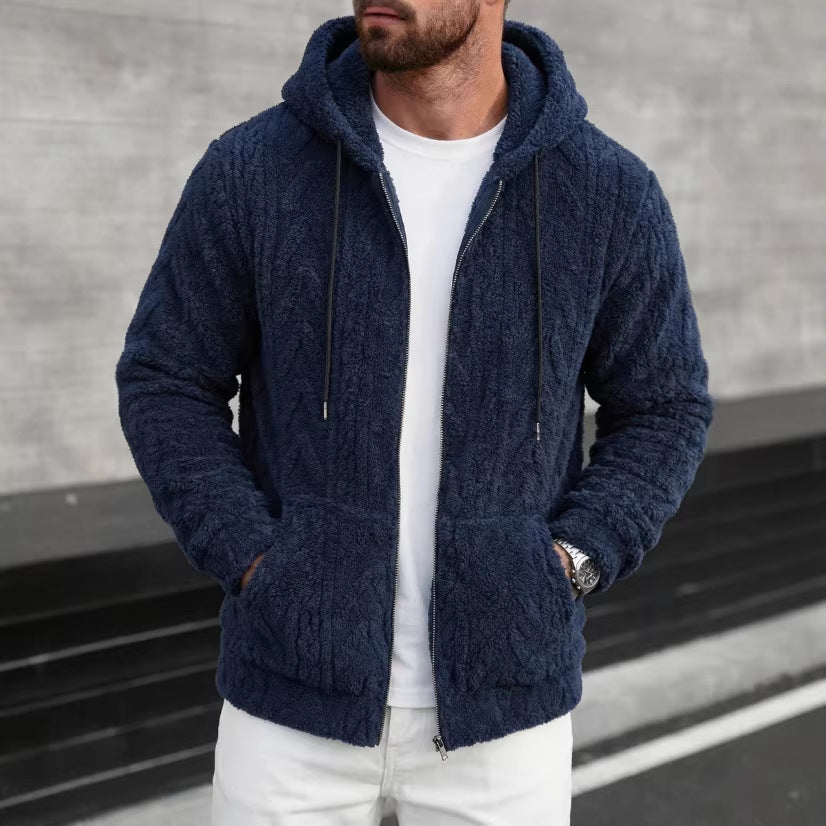 Mens Casual Hooded Sweatshirt Fallwinter Loose-fitting Knitwear